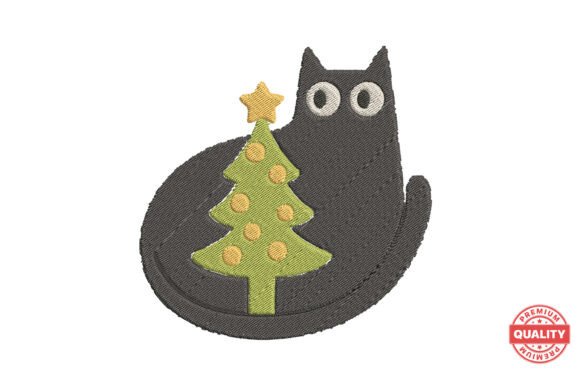Cat with Christmas Tree Embroidery Review