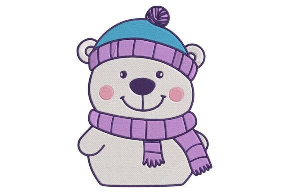 Cute Winter Polar Bear Embroidery Design Review