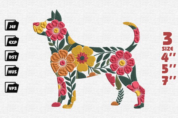 Floral Dog Silhouette Embroidery Design Review
