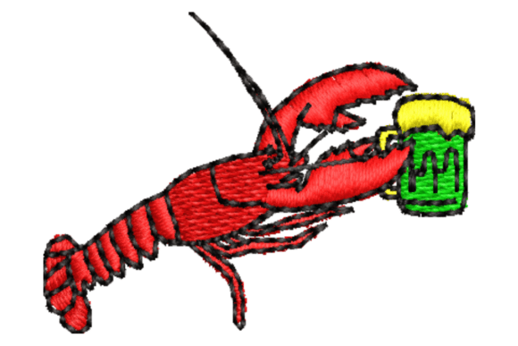 Funny Lobster with Beer Embroidery Review