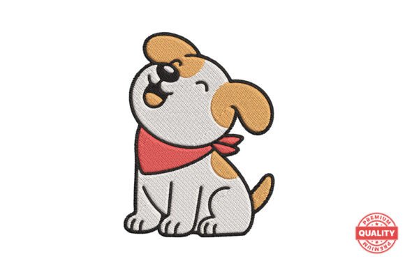 Happy Puppy with Red Scarf Embroidery Review