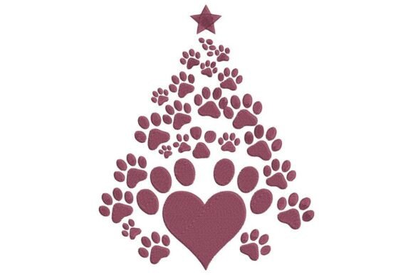 Paw Print and Heart Christmas Tree Embroidery Review