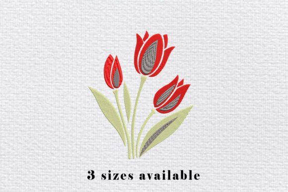 Red Tulip Flower Embroidery Design Review for Craft Fairs