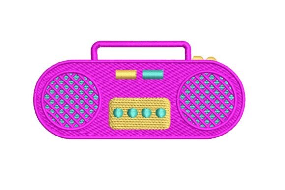 Retro 80s Boombox Embroidery Design Review