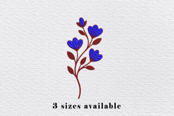 Review: Blue Floral Branch Embroidery File for Etsy Shops