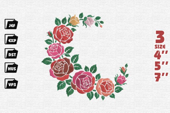 Review: Multi-Color Rose Frame Embroidery Design